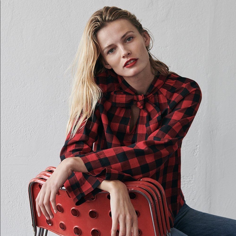 NWT Madewell Tie Neck Popover